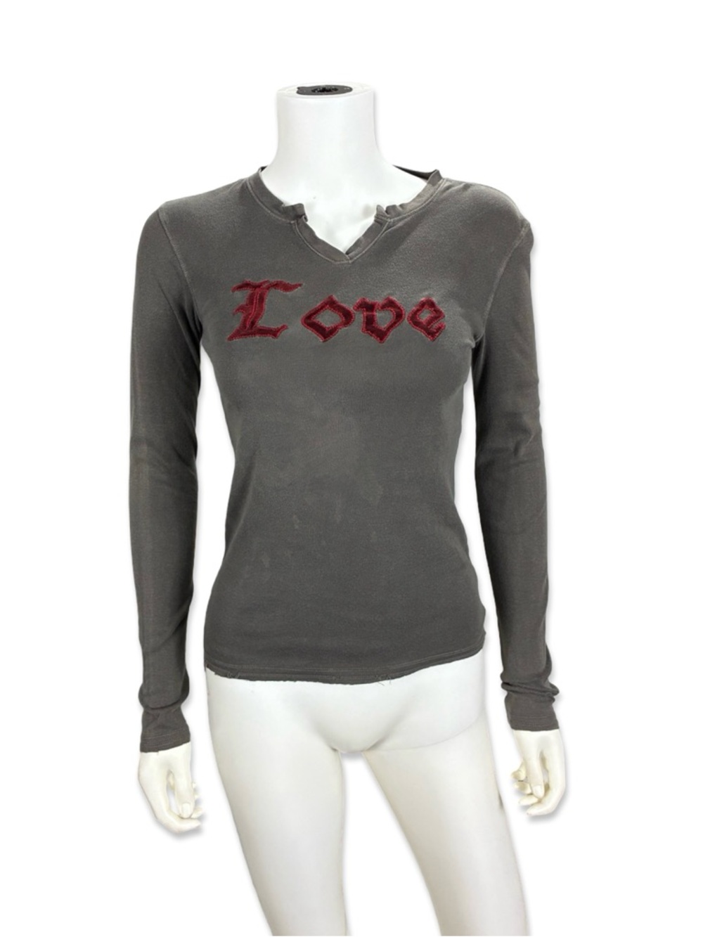 Lucky Brand Vintage Y2K Love Long Sleeve Top